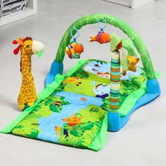 Развивающий коврик «Остров», с дугой и игрушками, 77х77х0,5 No Brand