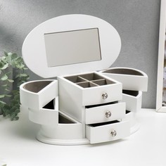 Шкатулка дерево, с раздвижными ящиками, белый, 26,3х14,2х13 см Вселенная порядка