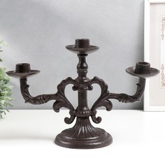 Подсвечник чугун на 3 свечи Реверанс 24х13х35 см No Brand
