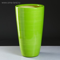 Кашпо Цилиндр, глянец, салатово-золотой, керамика, 17 л Oriana