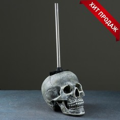 Подставка под ерш Череп 16х15х22см (ершик н/сталь) Хорошие сувениры