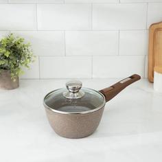Ковш «Гранит Brown», 1,7 л, съёмная ручка, стеклянная крышка, антипригарное покрытие, цвет Мечта