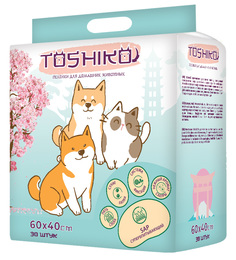 Пеленки Toshiko впитывающие одноразовые с ароматом сакуры 30 шт 60х40 см