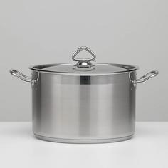 Кастрюля, 7 л, d=25,5 см, h=16 см, металлическая крышка, тройное дно, индукция No Brand