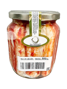 Мясо Камчатского краба Морская палитра, фаланги натуральные, 580гр