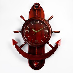 Часы настенные, серия: Море, "Якорь", маятник, плавный ход, 2АА, d=31 см, 61 х 86 см No Brand