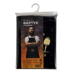 Фартук с карманом хлопок черный No Brand
