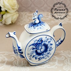 Чайник «Белочка», гжель No Brand