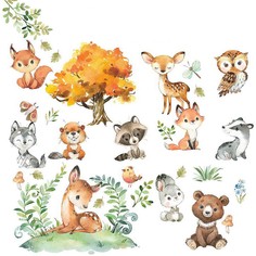 Наклейки декоративные Дрофа-Медиа Лесные животные (30х45 см 2 листа)