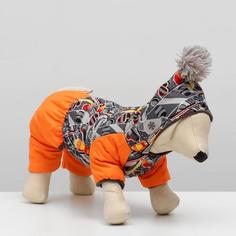 Комбинезон для животных "Принт", флис, 3XL (ДС 36-38, ОШ 35-37, ОГ 48-52 см), микс No Brand