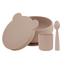 Набор силиконовой посуды для кормления Minikoioi BLW Set I - Bubble Beige