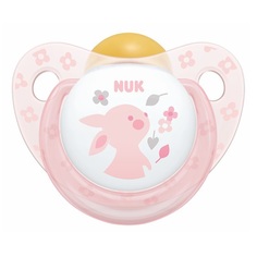 Пустышка ортодонтическая латексная NUK Baby Rose 6-18 мес с контейнером розовая 10734021