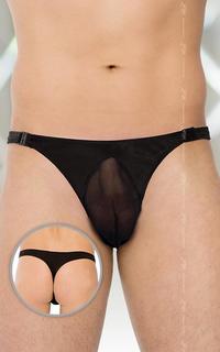 Мужские стринги с полупрозрачной вставкой M-L красный Soft Line