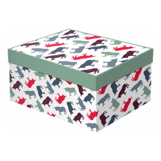 Коробка для хранения с крышкой разноцветная 33,5 х 43 х 10 см No Brand