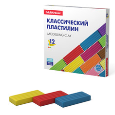 Классический пластилин ErichKrause Basic 12 цветов, 192г