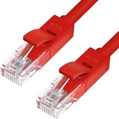Патч-корд GCR GCR-LNC500 прямой 3м UTP кат.5e, красный, 24 AWG, литой