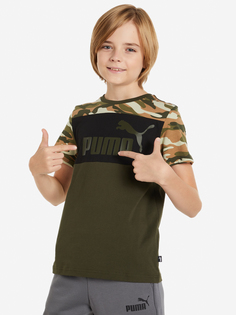 Футболка для мальчиков PUMA Ess+ Camo, Зеленый, размер 165-176