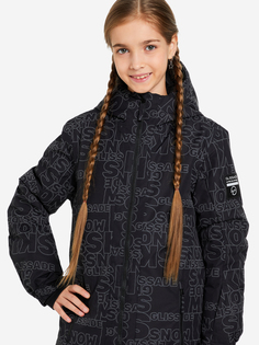 Куртка утепленная для девочек Glissade, Черный, размер 158