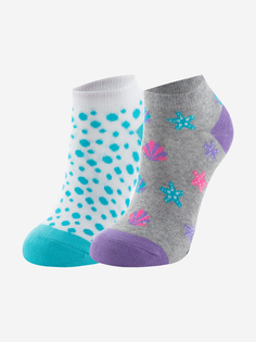 Носки для девочек Skechers, 2 пары, Мультицвет, размер 24-35
