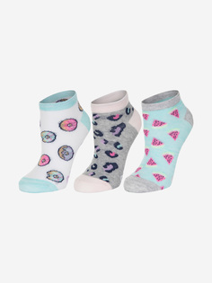 Носки для девочек Skechers, 3 пары, Мультицвет, размер 24-35
