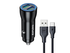 Зарядное устройство Exployd Easy 2хUSB - Type-C 2.4A Black EX-Z-1447