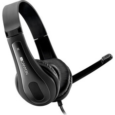Гарнитура Canyon HSC-1 basic PC headset with microphone, combined 3.5mm plug, leather pads, Flat cable length 2.0m, 160*60*16 (CNS-CHSC1B)