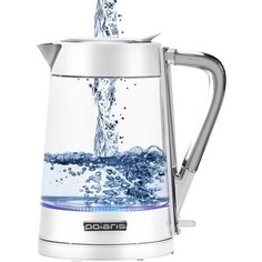 Чайник Polaris PWK 1715 CGL 1.7л. 2200Вт белый (стекло)