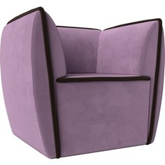 Кресло Лига Диванов Бергамо микровельвет сиреневый\коричневый (112009)