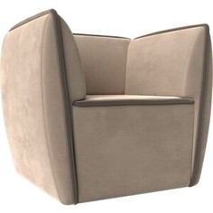Кресло Лига Диванов Бергамо велюр бежевый\коричневый (111977)