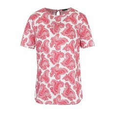 Хлопковый топ с коротким рукавом и принтом Kiton