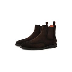 Замшевые сапоги Santoni