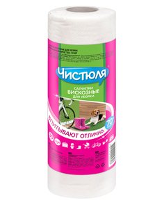 Салфетка для уборки ЧИСТЮЛЯ вискозная 25x40 см 30 шт