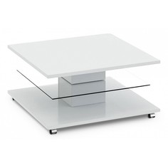 Журнальный столик ТриЯ Diamond тип 1 TRI_107024 80х80х40 см, белый/прозрачный Triya