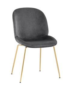 Стул Турин, велюр серый, золотые ножки Stool Group