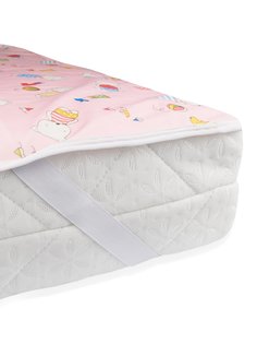 Наматрасник Multi Diapers непромокаемый, теплый, 60х120 см, Мишки на розовом