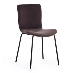 Стул GILLIAN 0137017-NI металл/вельвет 45х52,5х78 см серо-коричневый /черный 2шт Tetchair