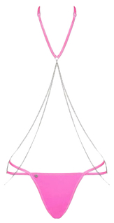 Соблазнительный комплект Obsessive Chainty розовый S-M