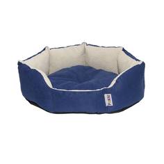 Лежак для животных FOXIE Colour Real 50х48х13см овальный c двухсторонним матрасом синий