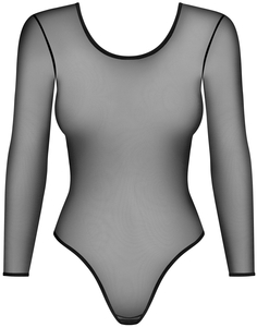 Пикантное боди с вырезом на спине Obsessive черное L-XL