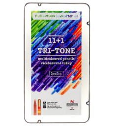 Карандаши цветные многоцветные TRI-TONE 3442, 12шт, металл.коробка