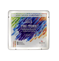 Карандаши цветные многоцветные TRI-TONE 3444, 24шт, металл.коробка