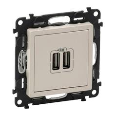 Механизм розетки USB Valena Life 2 разъема 240В/5В 1500мА с лиц. Пан. сл. кость Leg 753512 Legrand