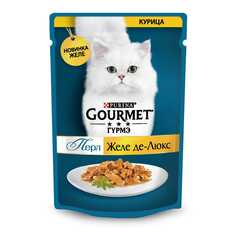 Влажный корм Gourmet Желе-де-Люкс с курицей для кошек 75 г