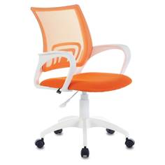 Офисное кресло BRABIX Fly MG-396W, с подлокотниками, пластик белый, сетка, оранжевое No Brand