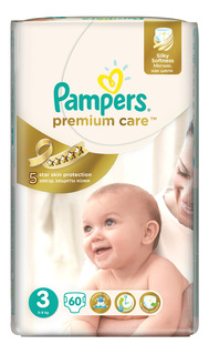 Подгузники Pampers Premium Care 3 (5-9 кг), 60 шт.