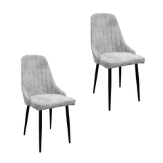 Комплект стульев M-Group Милан серый,14020455 чёрные ножки 2 шт