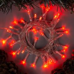 Гирлянда Нить 2 м IP20 прозрачная нить 20 LED свечение красное 2 режима AAх3 Luazon Lighting