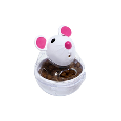 Игрушка-неваляшка Пижон Мышка с отсеком для лакомств, 4,7 х 6,5 см, белая