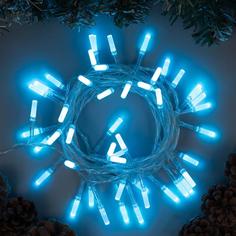 Гирлянда Нить 5м Звёздочки, IP20, прозр. нить, 50 LED, свечение аквамарин, 8 режимов, 220В Luazon Lighting