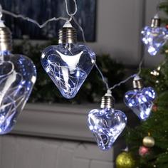 Гирлянда Нить 3м Лампочки сердца, IP20, прозр.нить, 80LED, свечение белое, 8 режимов, 220В Luazon Lighting
